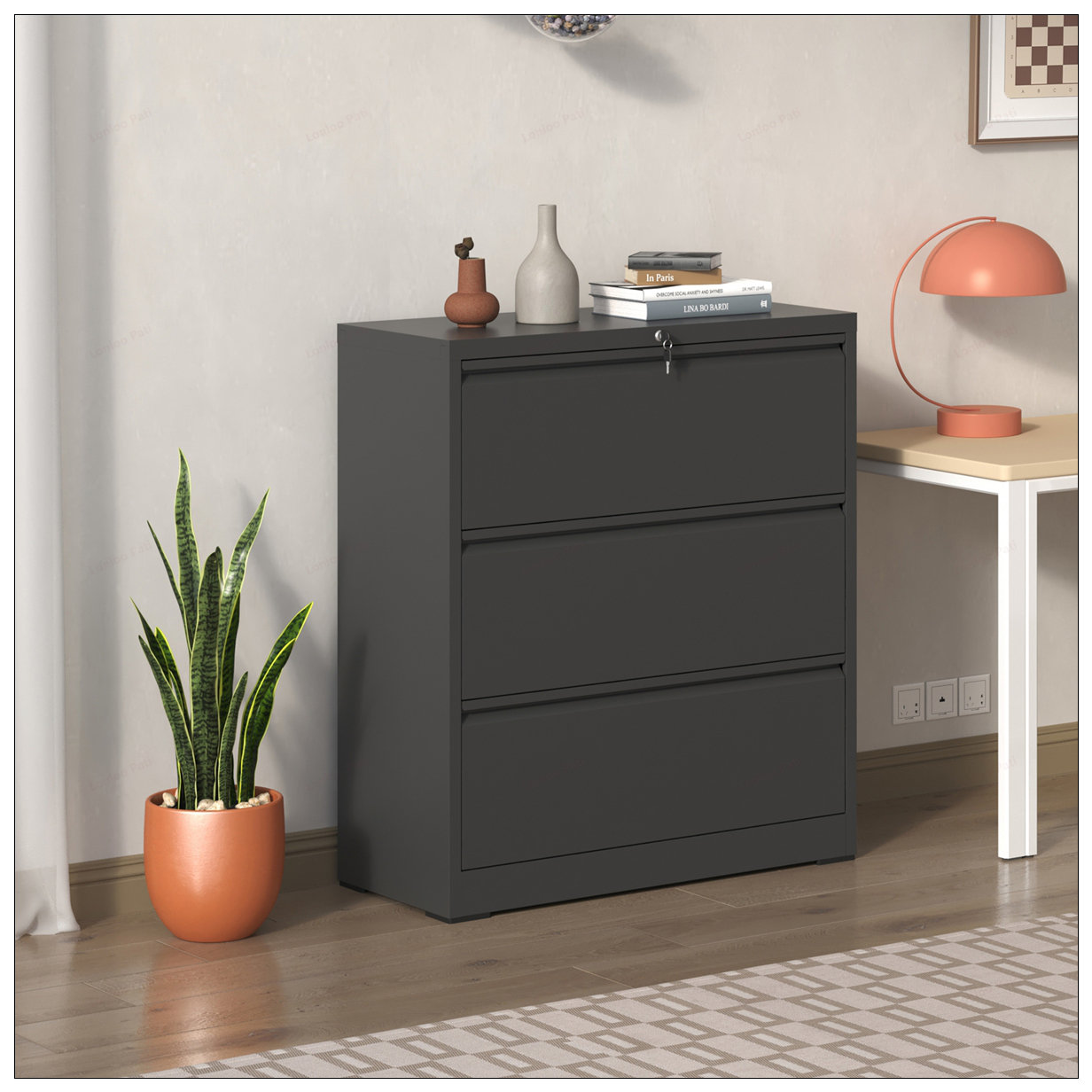 Wrought Studio™ 3 Drawer Lateral File Cabinet, Metal Filing Cabinet ...