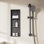Niche de douche encastrée à trois niveaux l 12 po x H 36 po avec tablettes, niche murale en acier inoxydable imperméable - aucun carreau requis