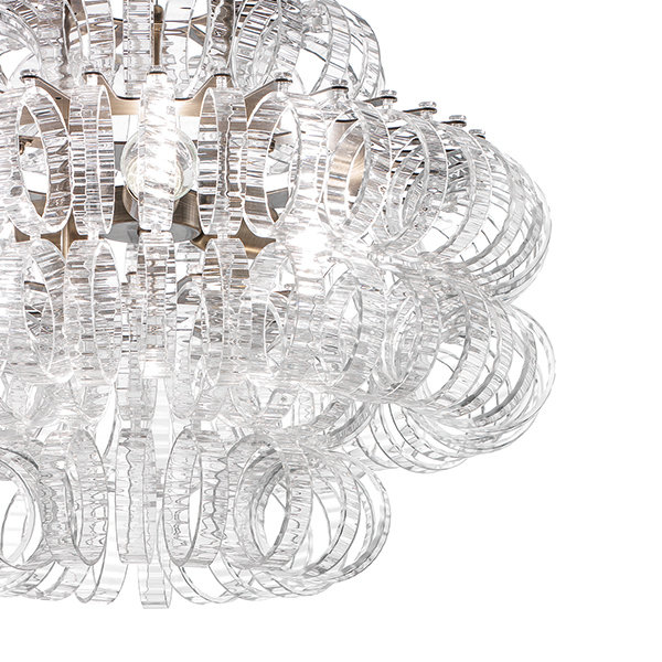 Ecos 3 - Light Flush Mount, Glossy Chrome, Crystal Striped Glass