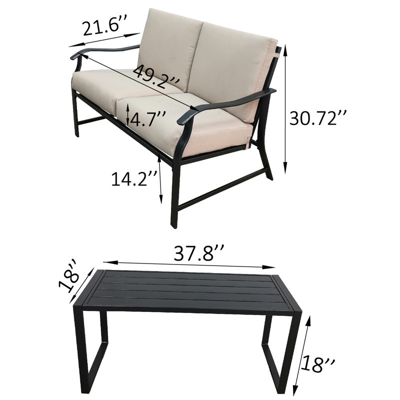 Ensemble table et chaises - Articles décoratifs en métal noir pour la maison et le salon