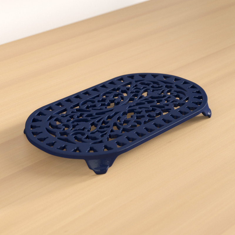 Large Oval Trivet, Blue