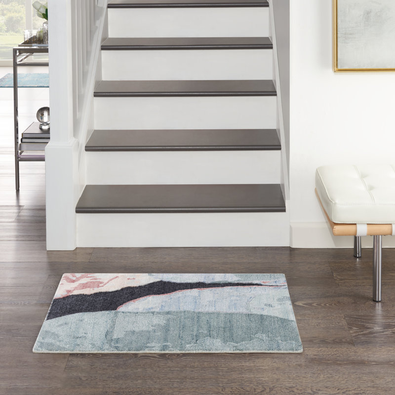 Nourison Tinita 2' x 3' Blue Pink Modern Indoor Rug, Rectangle 2' x 3'