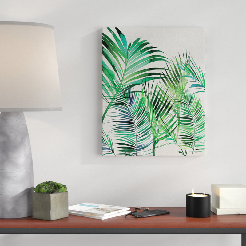Palm Leaves by Summer Thornton - Painting, 50cm H x 40cm W, Without frame