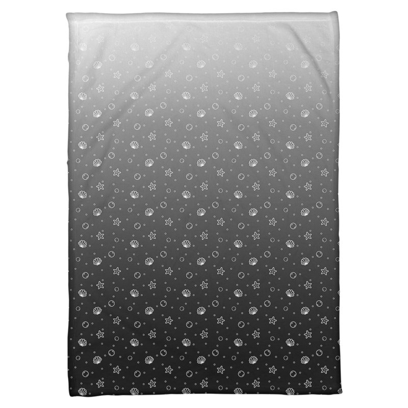 Couverture Katelyn Elizabeth Seashell, l 62,5 po x L 82,5 po, Blanc / noir