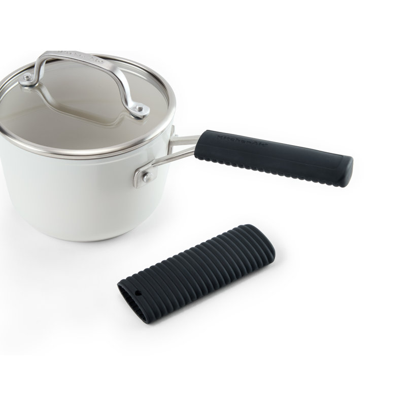 Ensemble de 2 housses en silicone souple pour casseroles et poêles en fonte Kitchenaid , Noir mat