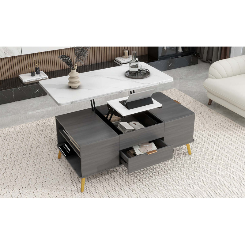 Table basse à plateau relevable moderne avec tiroirs Modern
