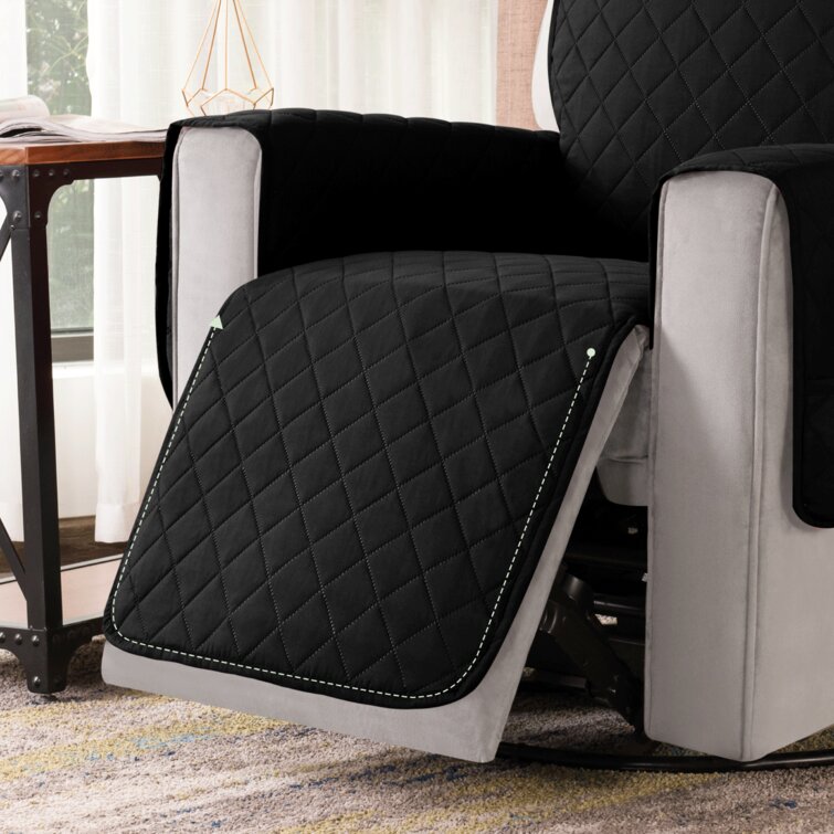 Box Cushion Recliner Slipcover Rebrilliant Size: 103 H x 34 W x 23 D, Fabric: Gray Velvet
