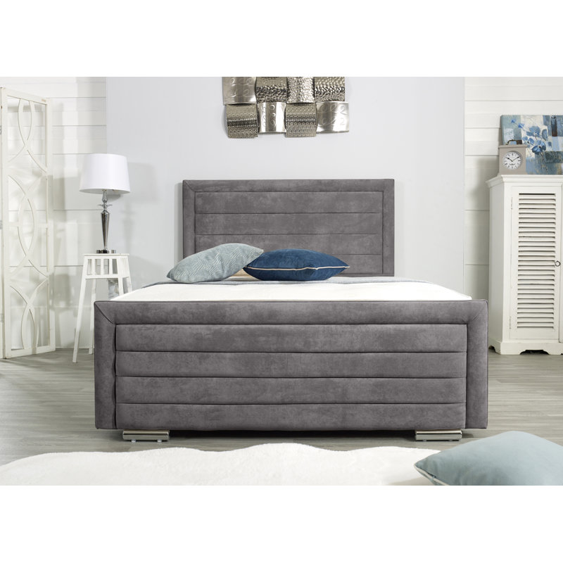 Frazee Upholstered Bed Frame, Slate, Super King (6')