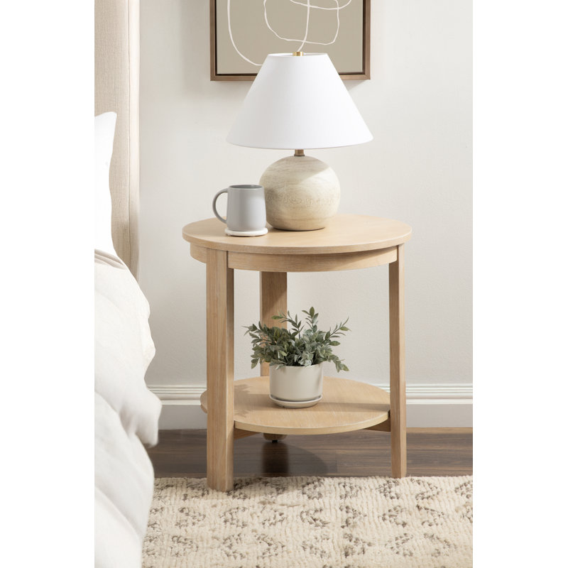 Table d'appoint Aamnah, H 24 po x l 22 po x P 22 po, Bois beige