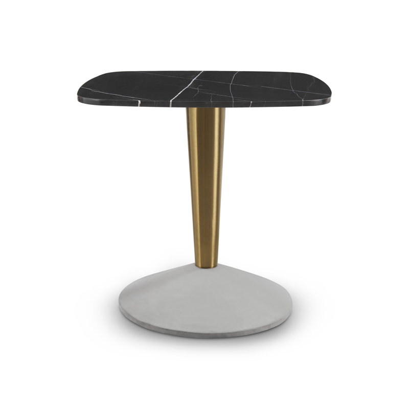 Laege Metal Base Dining Table, Black, Grey