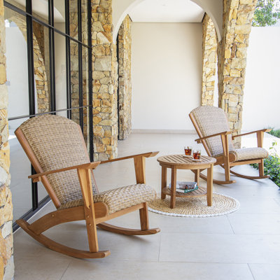 Bristol 2 - Person Teak Outdoor Seating Group With Wicker