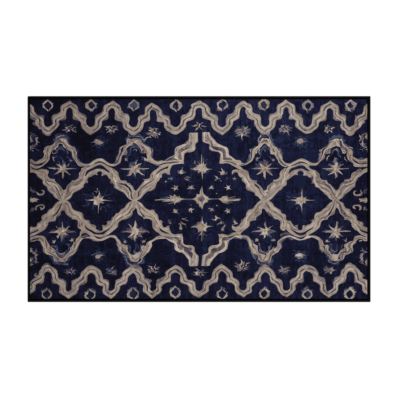 Machine Washable Gray Area Rug, Rectangle 5' x 8'