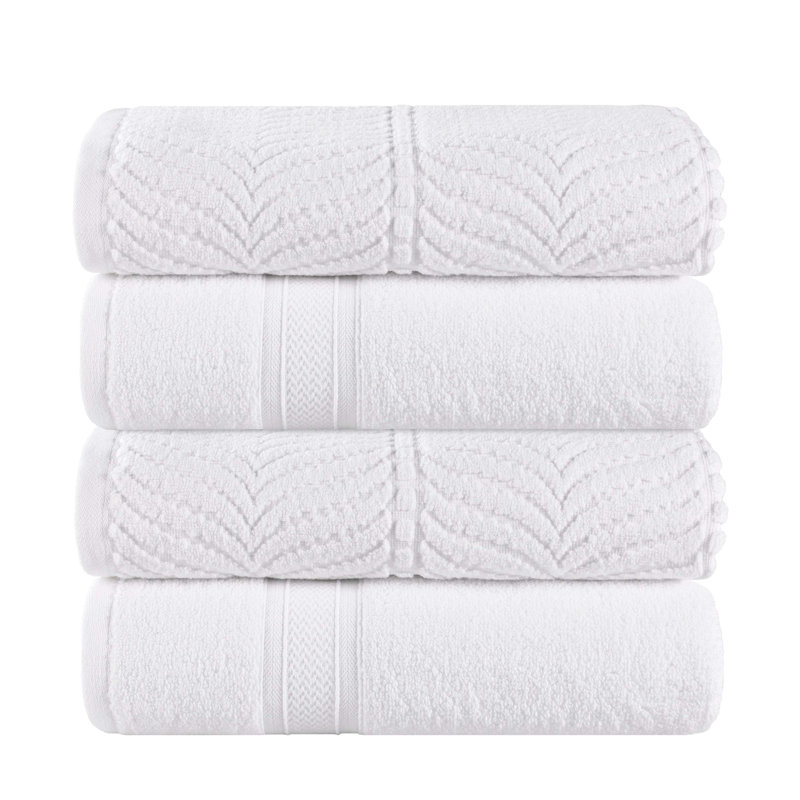 Serviette de bain en coton Orelia, Blanc
