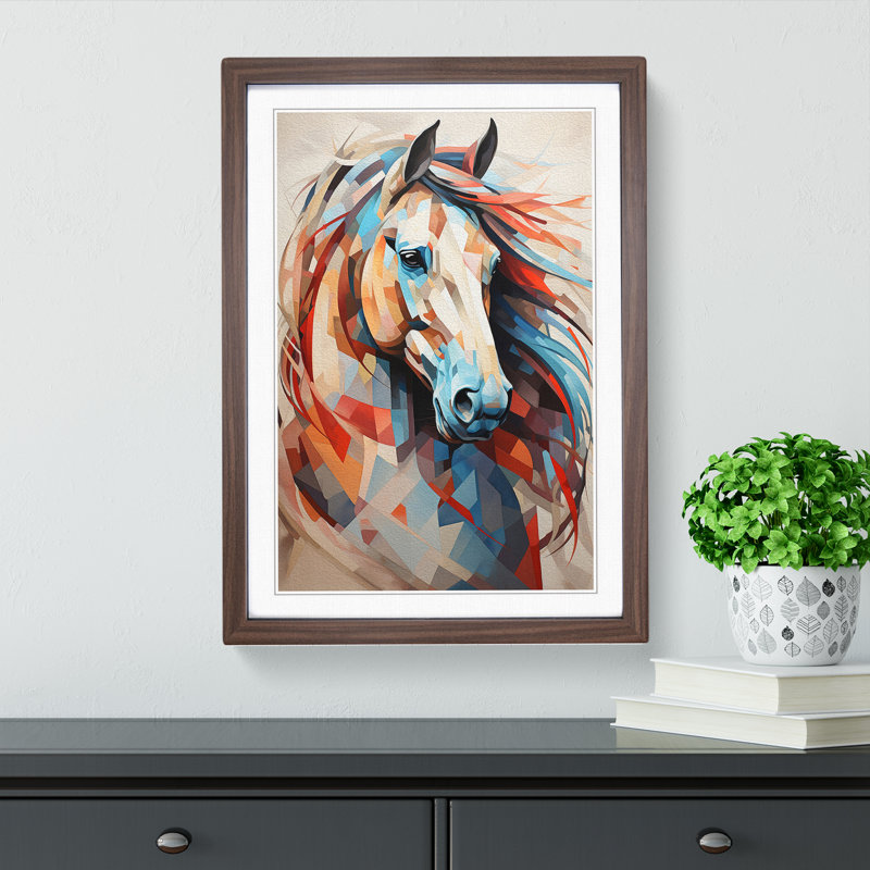 Horse Geometric Art - Framed Print