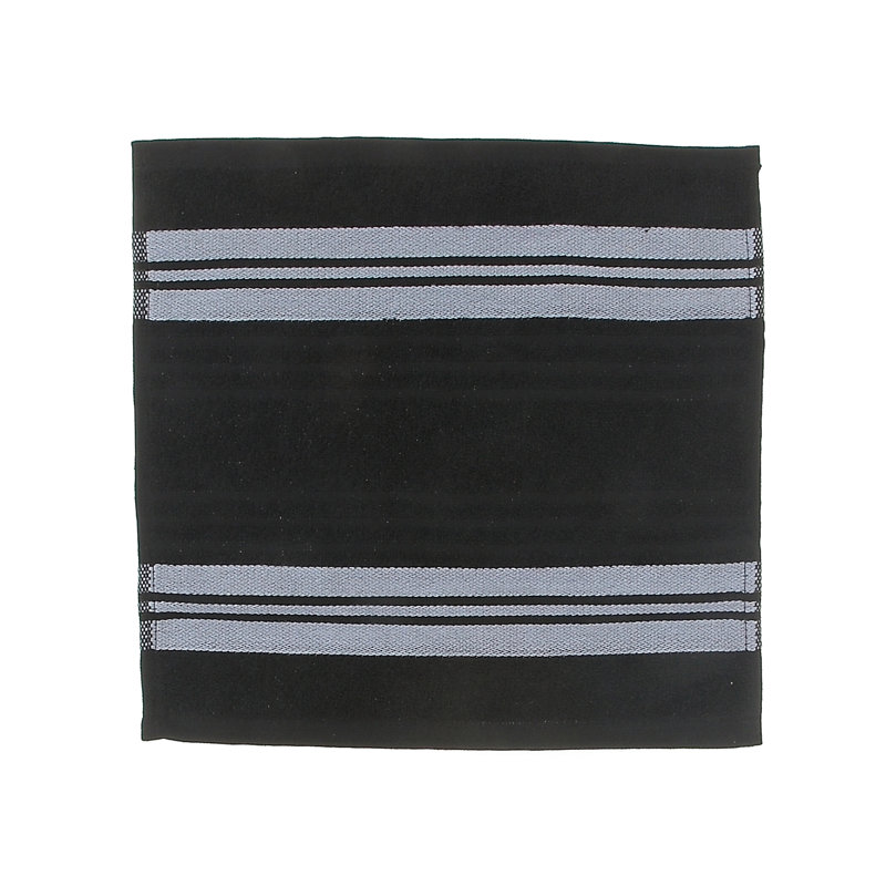 Cotton Blend Ribbed Washcloth, Black