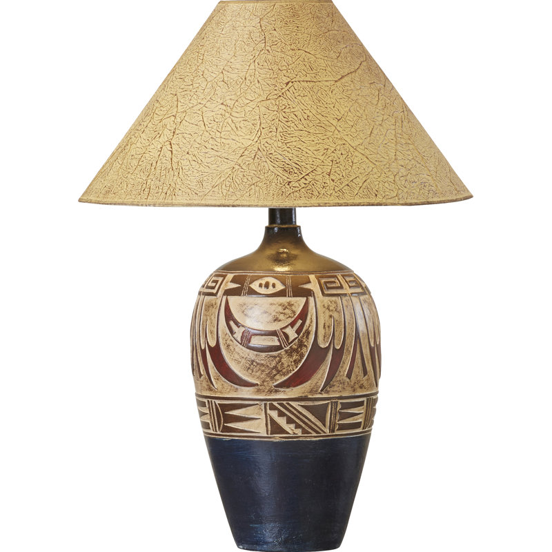 Lampe de table Kanisha Hydrocal, H 28 po x l 21 po x P 21 po, Bleu marine indien