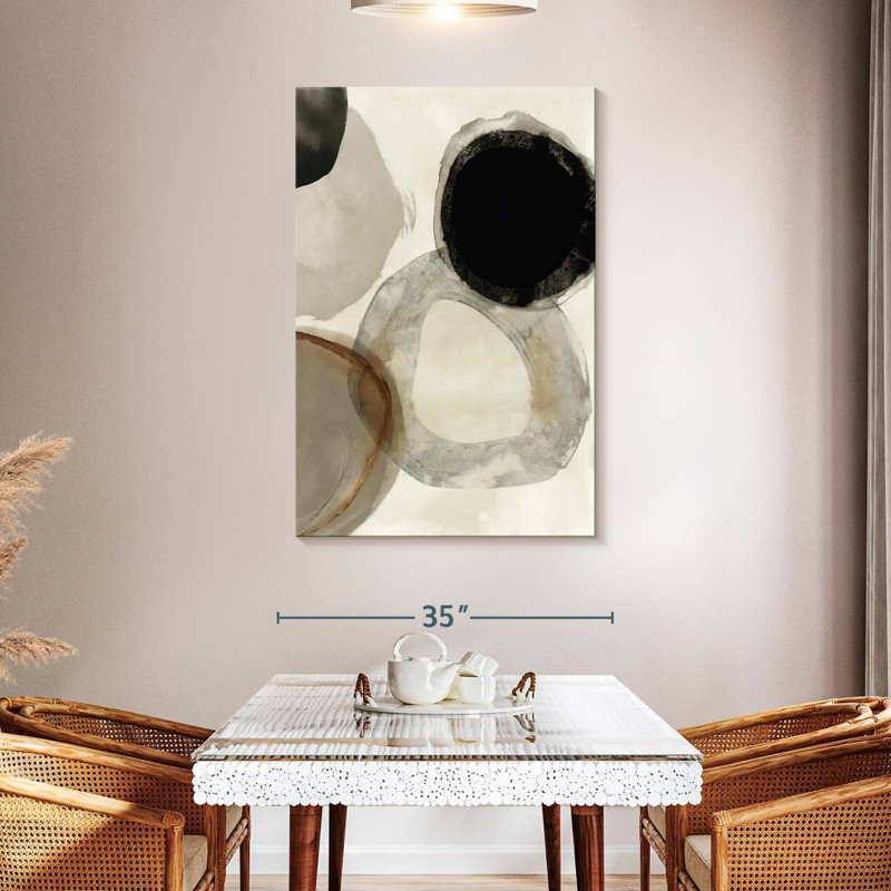 Avery Beige Rings I, 48" H x 32" W