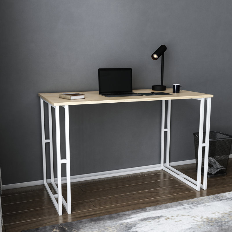 Kane 120cm W Rectangular Computer Desk, Oak/White 