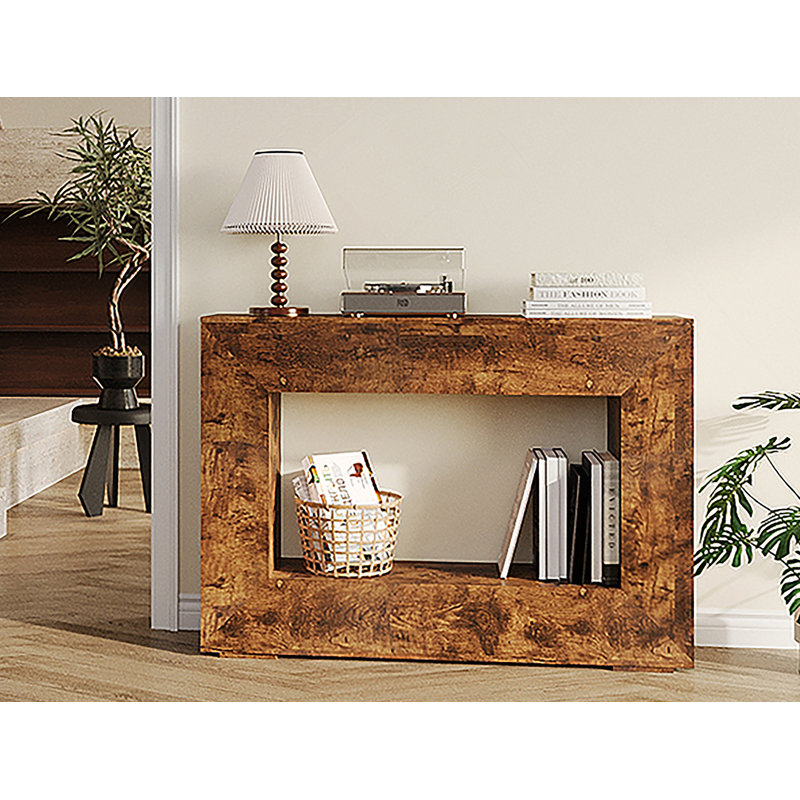 47 Inch Farmhouse Console Table With Storage, Narrow Design For Small Spaces, Rustic Accent For Hallway And Living Room