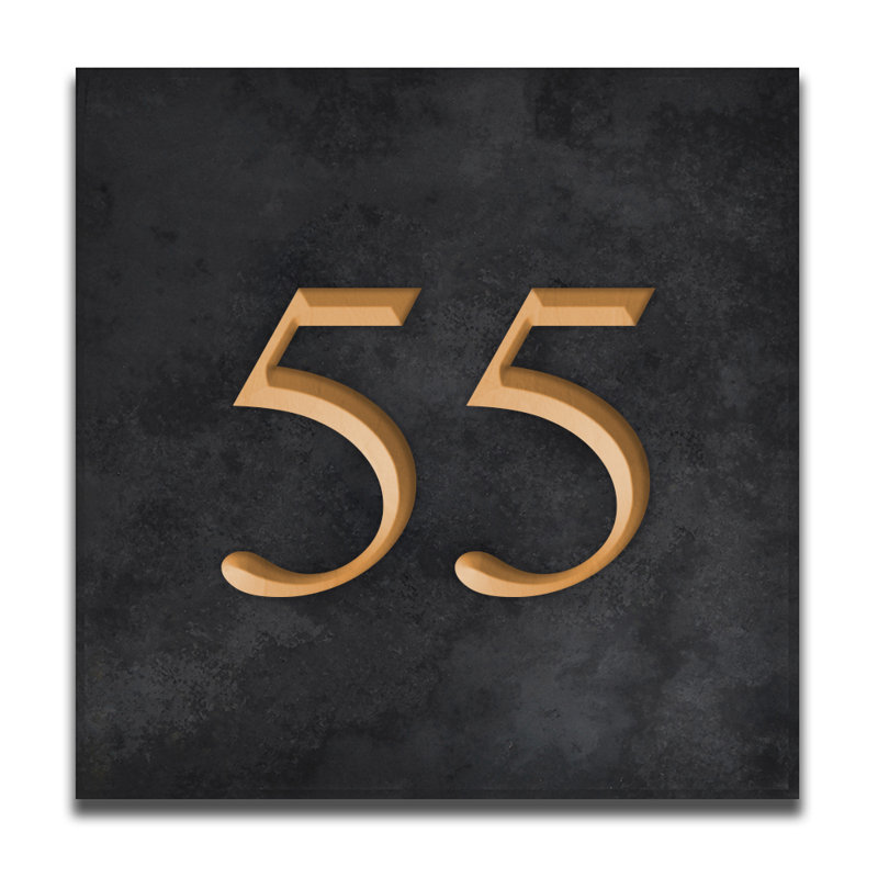 Velia 17.78cm H Stone House Number, Gold, 55