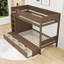 Lit superposé simple en bois avec garde-robe intégré, tiroirs et échelle-129697073