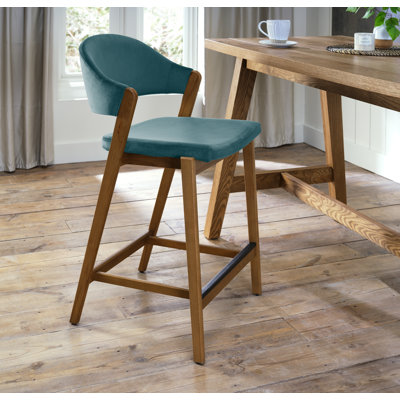 Lennox Rustic Oak Upholstered Bar Stool