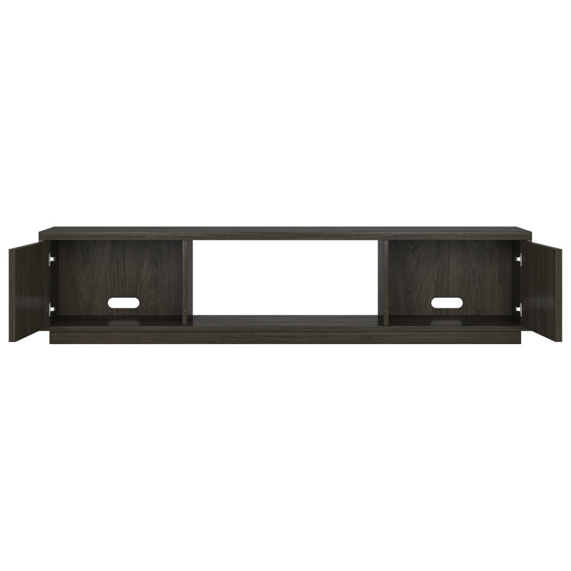 Dorian Rectangular Fluted TV Stand for TV's up to 78" in Alder Brown, 16" H x 15.75" L x 69.63" W, Alder Brown