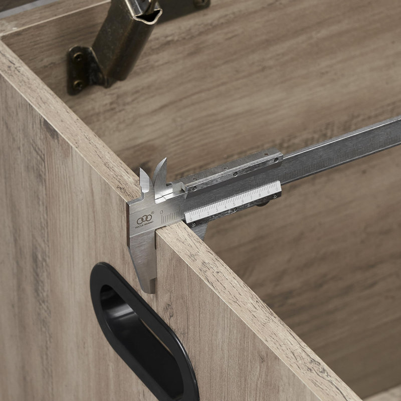 Coffre de rangement, coffre en bois avec charnière de sécurité et plateau relevable, banc de rangement pour entrée, chambre à coucher, salon, assemblage facile