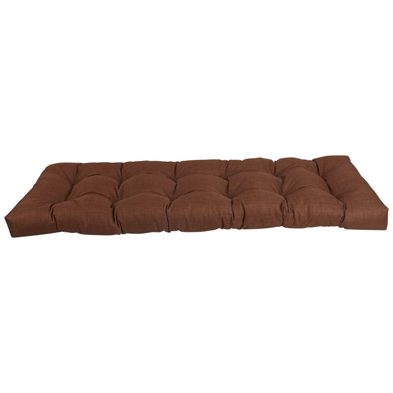 Coussin de siège intérieur / extérieur en polyester filé, L 60 po x P 19 po, Cacao