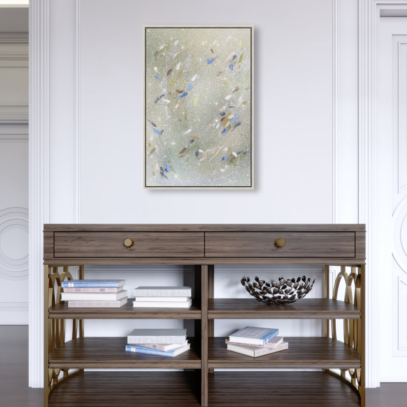 Spontaneous Trace Print by Oliver Gal, 31"H x 21"W, Silver Floater Frame