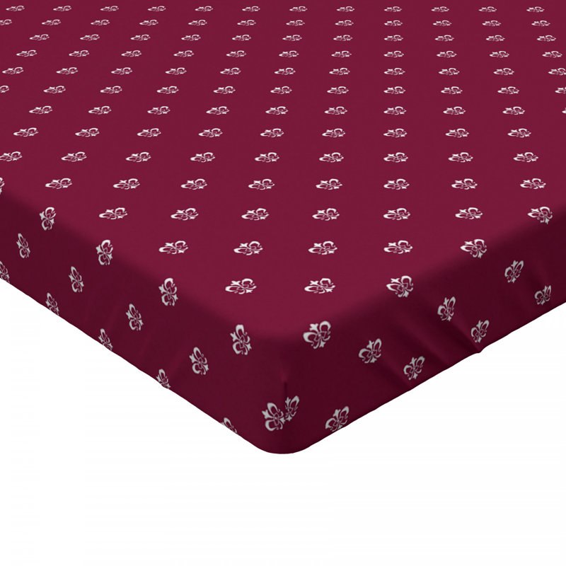 Microfiber Fitted Sheet, Twin Fitted Sheet, Red Rococo Royal