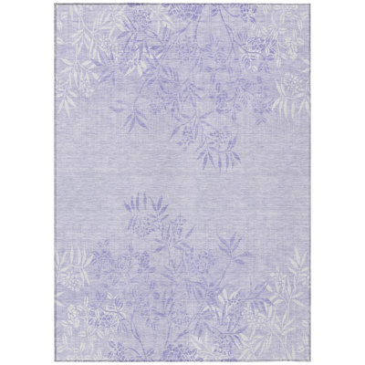 Tapis lavable intérieur / extérieur ivoire 9 pi x 12 pi floral