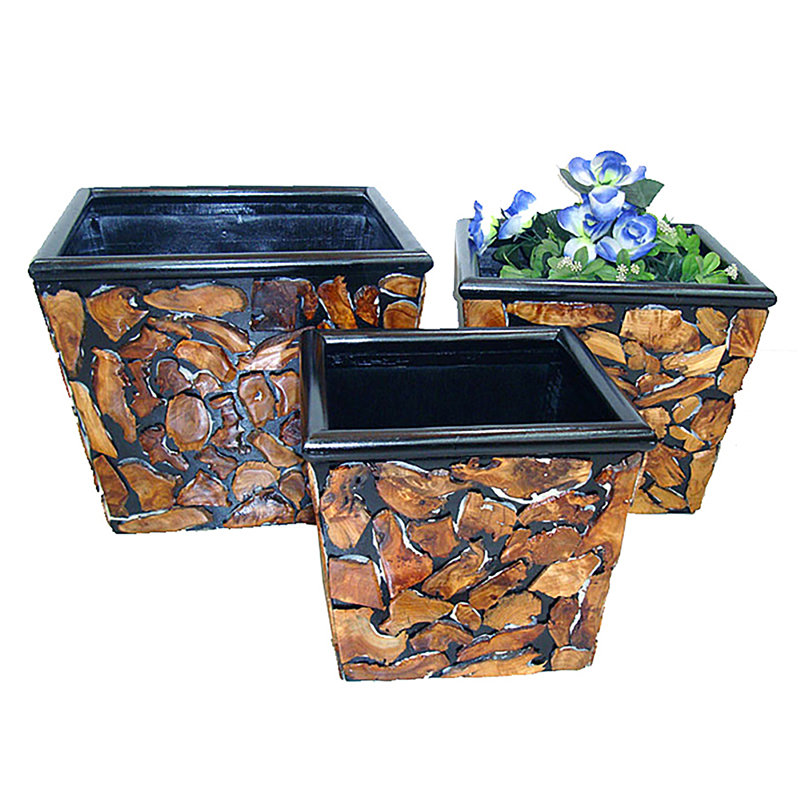 Faycelles Handmade Wood Pot Planter