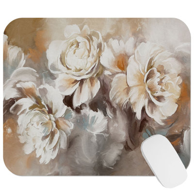 Floral Symphony Luxe Flowers Bouquet Floweral Gaming Cute Office Laptop Desk Pad Gift Mat Square Rectangle Non-Slip Mousepad