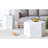 Modern Minimalist Style White Marble Patterned MDF Coffee Table Set  .Complex Texture Patterns