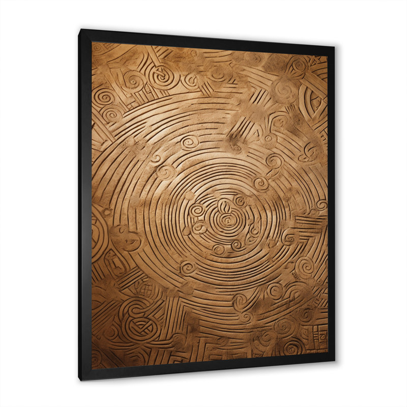 Gwyndaf Gold Maze sur impression sur toile, H 40 po x l 30 po x P 1,5 po, Cadre photo noir