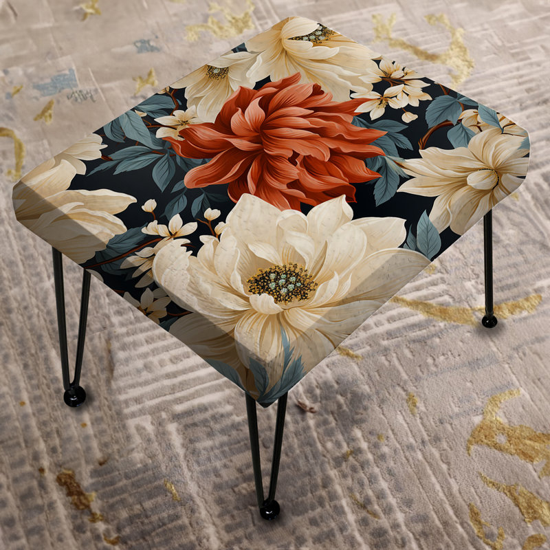 Rustic Elegance Floral Pattern - Floral Rectangle Ottoman