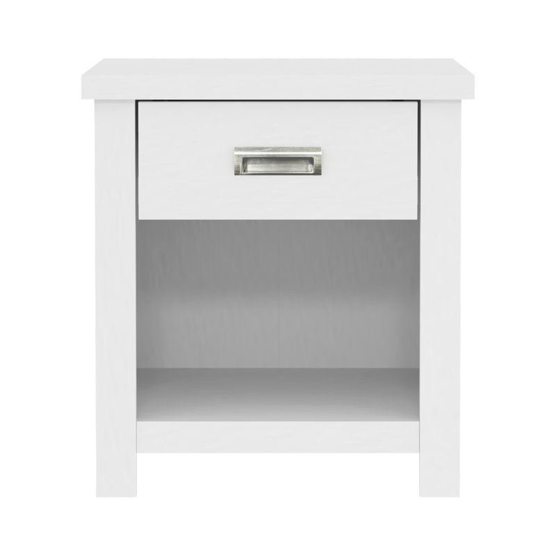Khiri 20.8" 1 Drawer Nightstand, Matt White