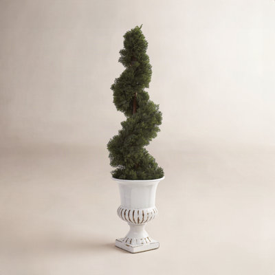31'' Faux Cedar Topiary in Ceramic Urn