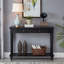 Console rectangulaire en bois massif noir-1671865488