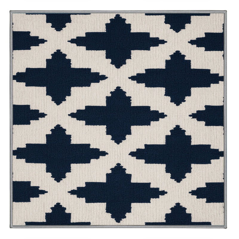 Machine Washable Trellis Gray Area Rug, Square 8'