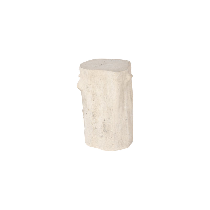 Small Roman Stone Composite Log Stool for Outdoor Use