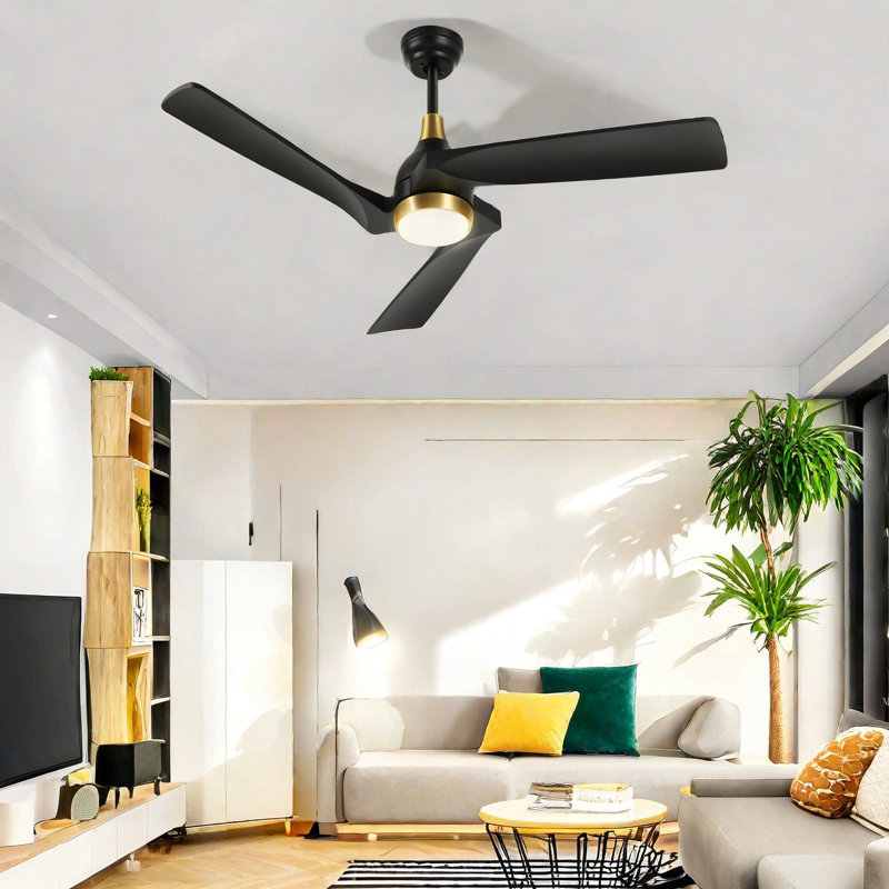 Caprise 52'' Ceiling Fan with LED Lights, Brown, 125 RPM