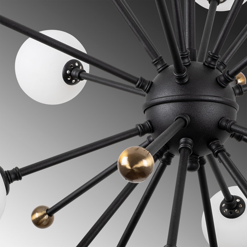 Lustre sphérique Spunik à 12 lumières Beiler, H 24 po x l 24 po x P 27 po, Noir