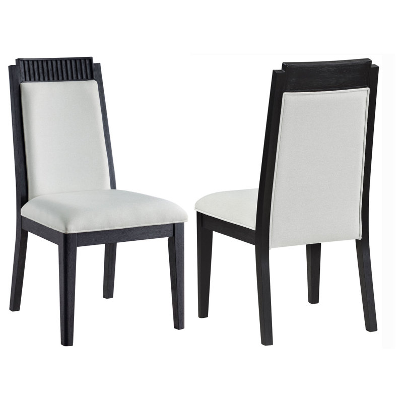 Ensemble de 2 chaises d'appoint Mason ivoire et bois noir