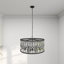 Lustre noir en métal et cristal 6 lumières Kimes