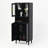 Tall Storage Cabinet: 2 Glass Doors, 2 Doors, Gold Handles for Bath, Dining & Living Rooms