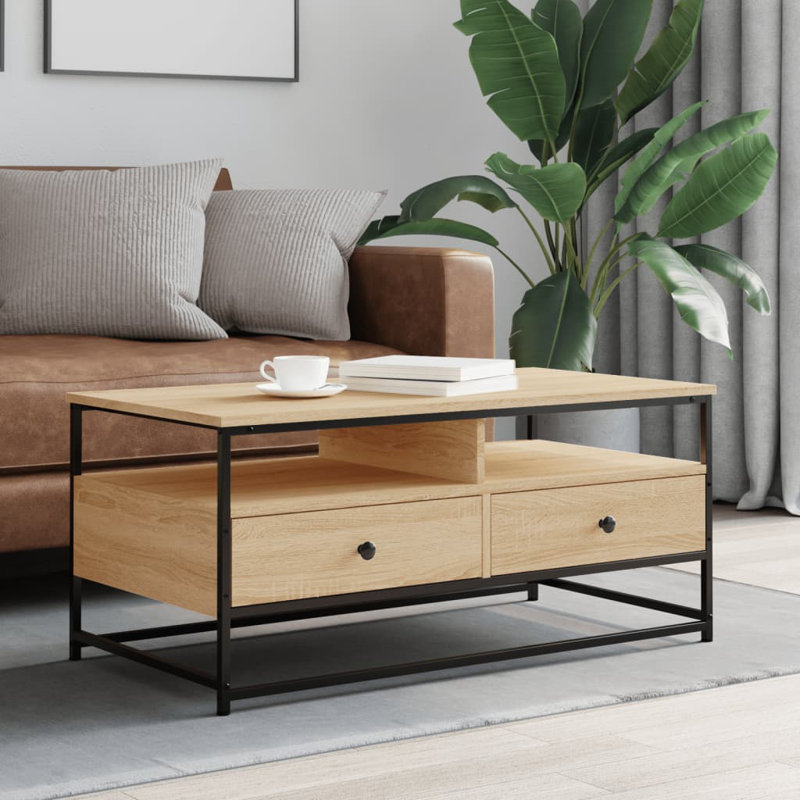 Hartnell Coffee Table with Storage, 100 x 51 x 45 cm, Sonoma Oak
