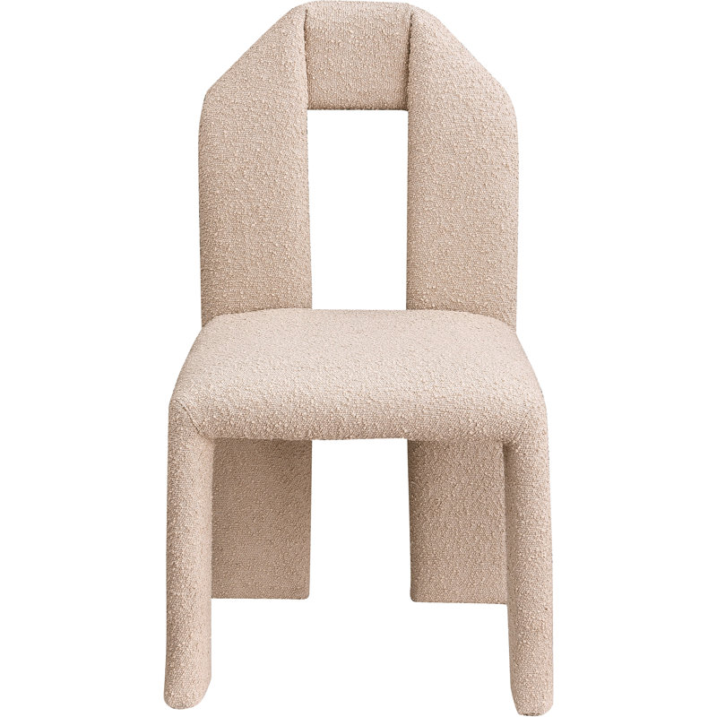 Bennett Upholstered Dining Chair, Beige Boucle Fabric
