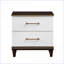 Moderne 2 tiroirs 2 tons blanc Table de chevet cerise avec bordure dorée